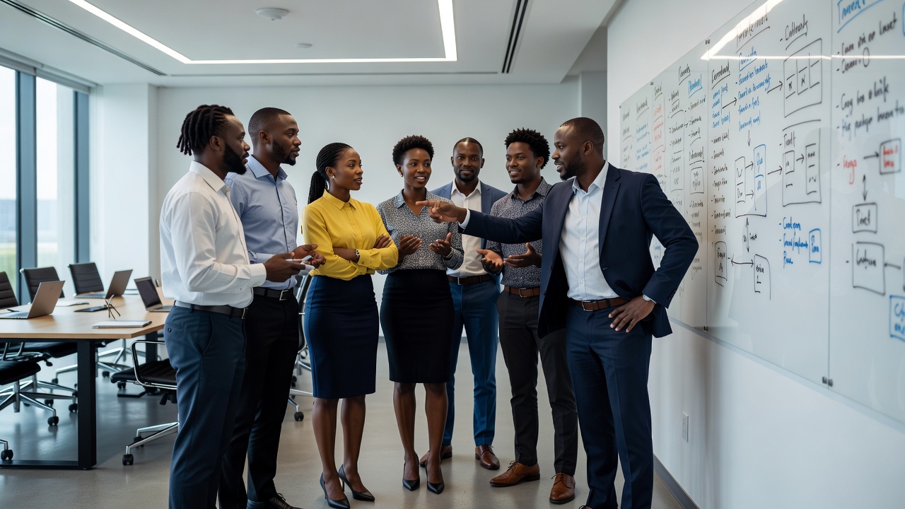 Team collaboration whiteboard leadership